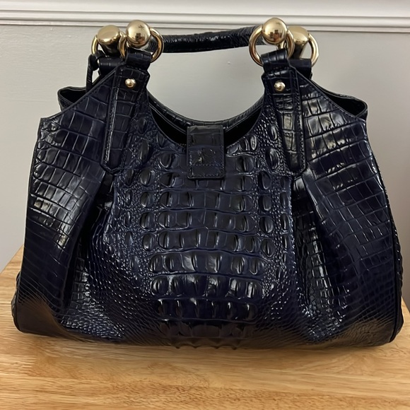 Brahmin Celia Melbourne Satchel. The color is BlueBonnet....